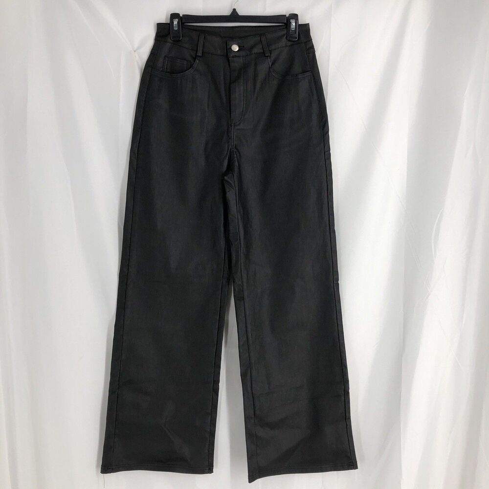 SHEIN Faux Black Leather  Pants Womens Size Medium